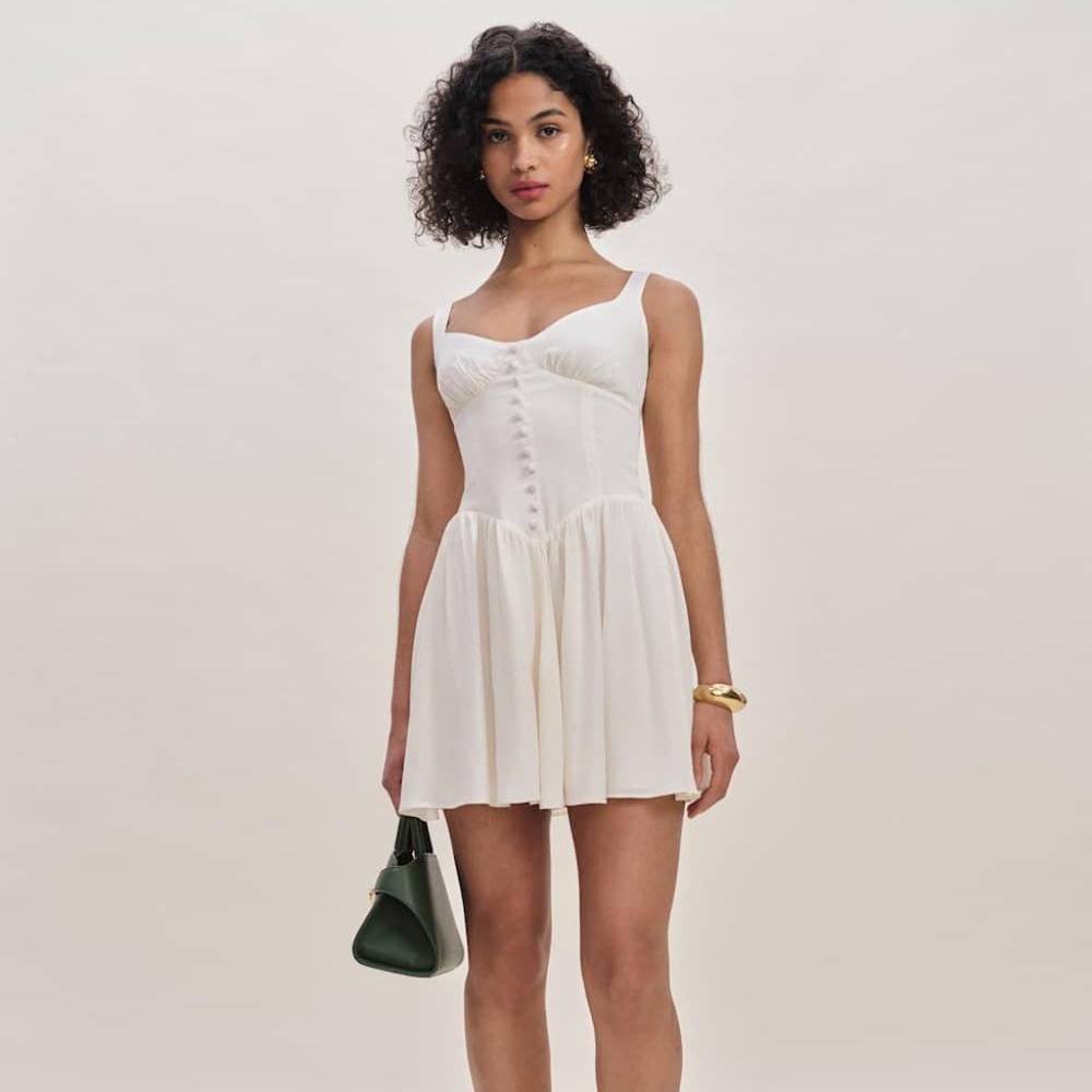 Reformation White Wynn Dress (Never worn, new with tags)